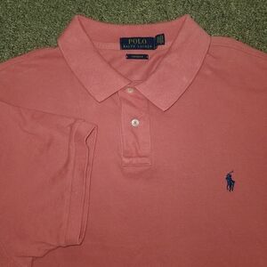 Polo Ralph Lauren Polo Custom Fit Short Sleeve Shirt Mens Sz XXL Coral Salmon